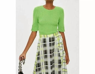 Topshop - Saia midi xadrez assimétrica