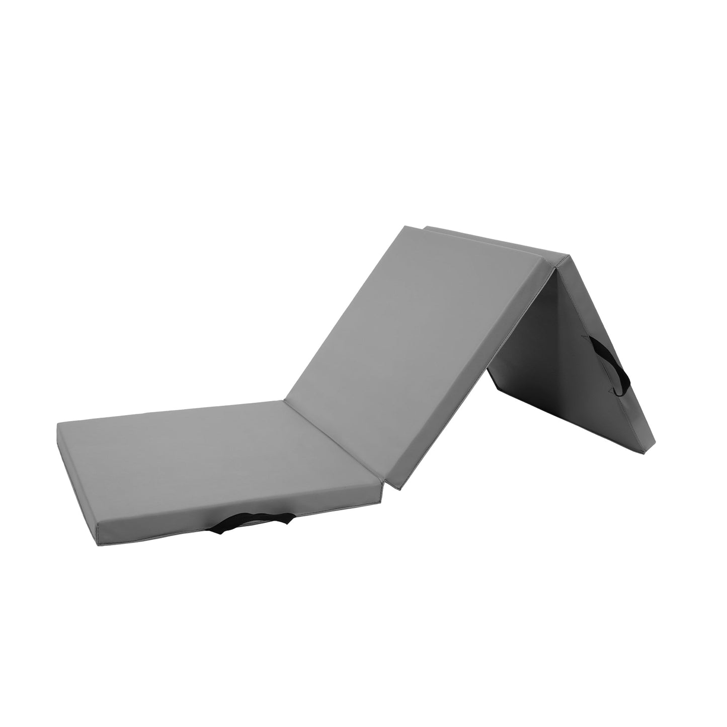 Tapete de exercícios dobrável BalanceFrom Fitness GoGym 6x2 pés com 3 painéis e alças, cinza
