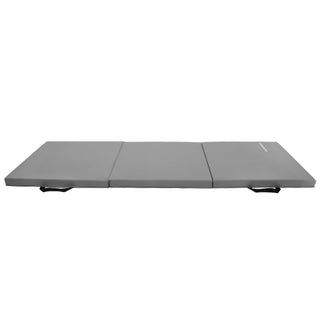 Tapete de exercícios dobrável BalanceFrom Fitness GoGym 6x2 pés com 3 painéis e alças, cinza