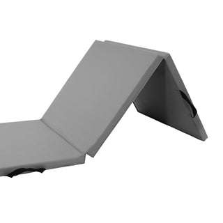 Tapete de exercícios dobrável BalanceFrom Fitness GoGym 6x2 pés com 3 painéis e alças, cinza