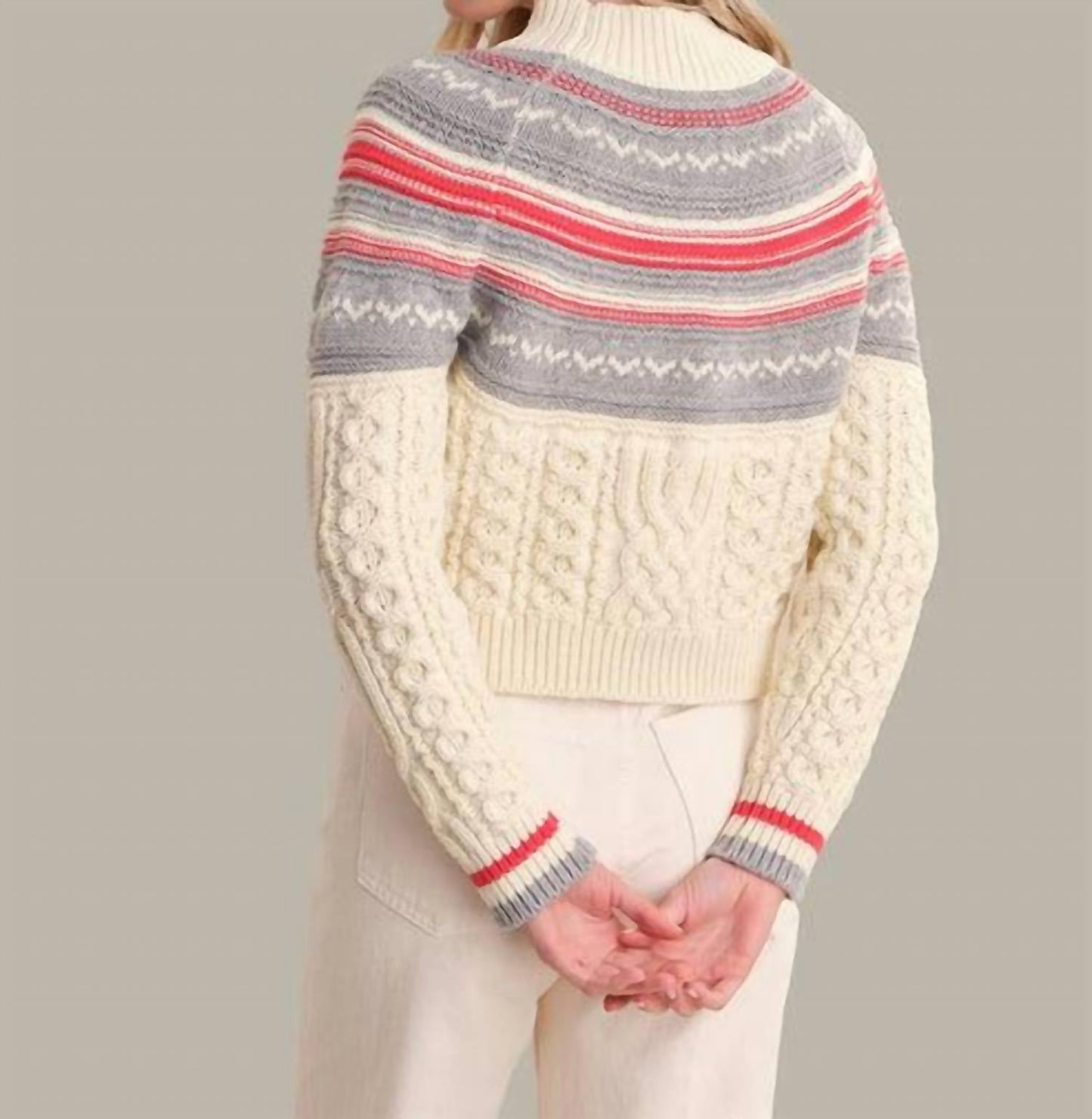 525 America - Ayana Cable Pullover With Pattern Yoke