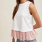 Wishlist - Twofer Striped Hem Knit Tank Top