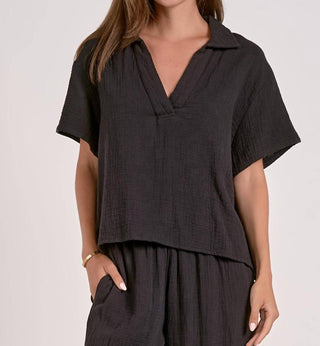 Elan - Blusa de gaze manga curta Della