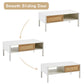 Modern Rattan Coffee Table with Sliding Door