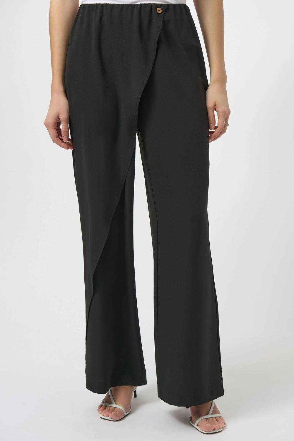 Joseph Ribkoff - Woven Wide-leg Pants With Asymmetrical Overlay