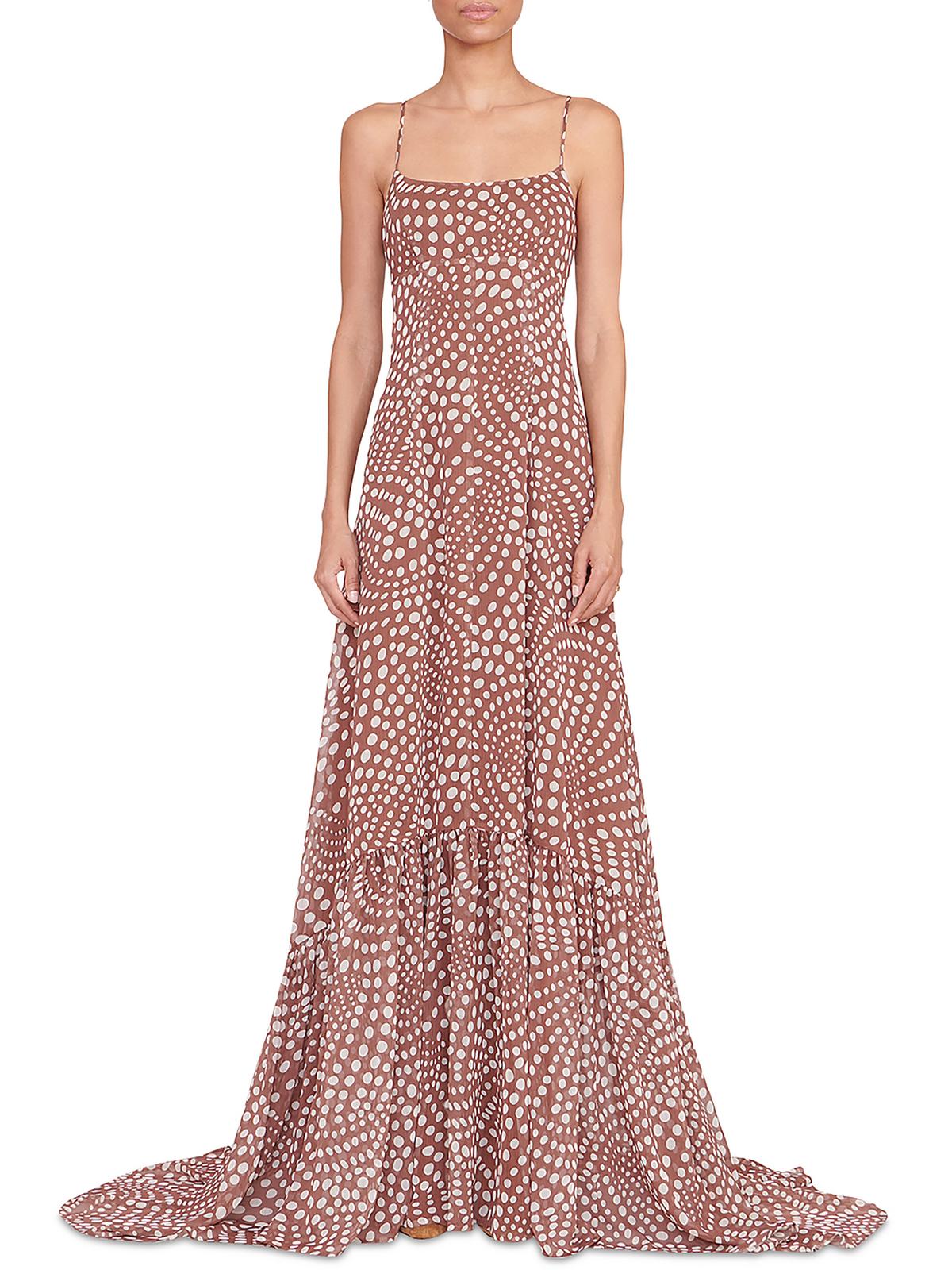Vestido Staud Florence Marrom Tamanho G