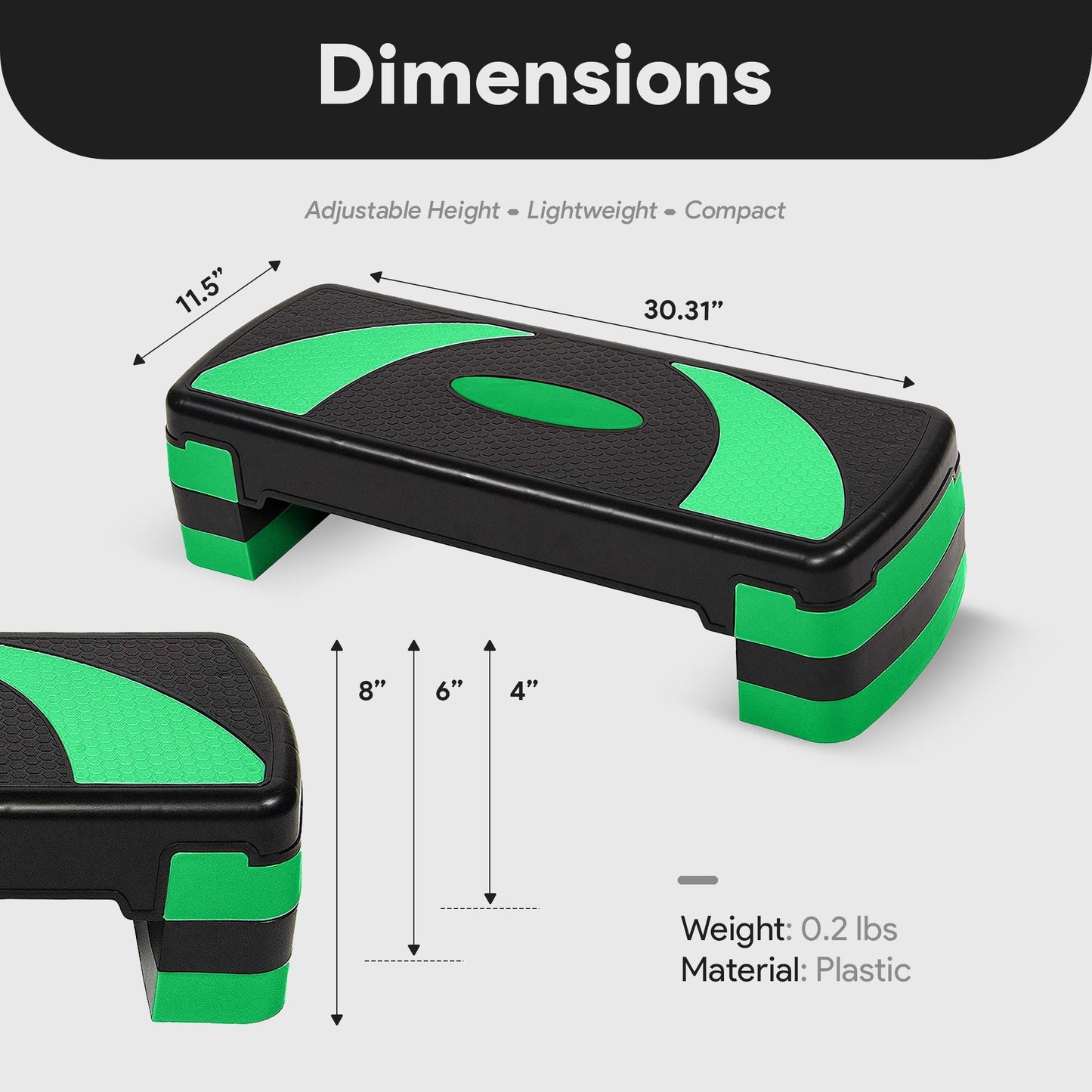 Plataforma de treino aeróbico ajustável BalanceFrom Fitness com elevadores