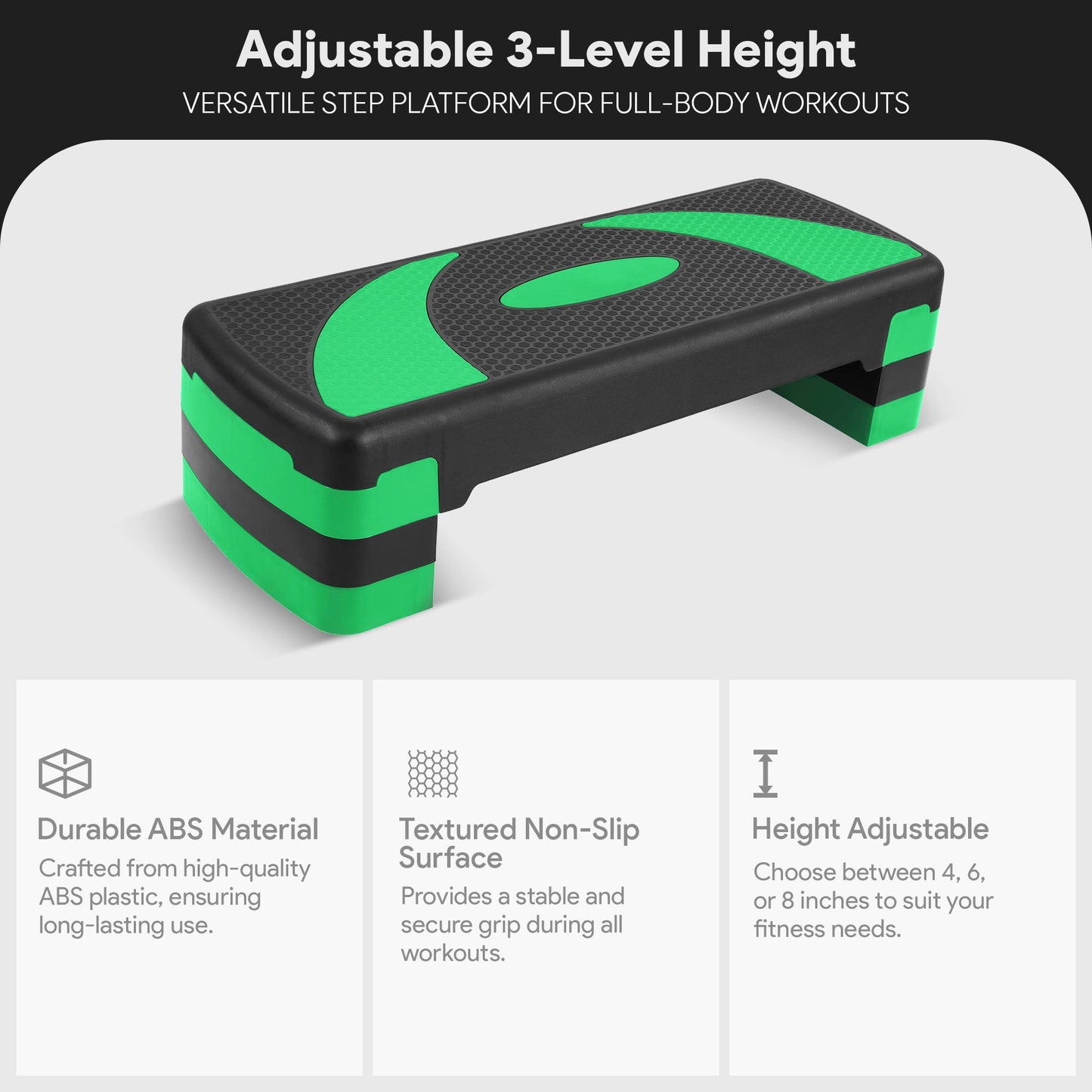 Plataforma de treino aeróbico ajustável BalanceFrom Fitness com elevadores