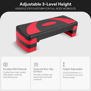 Plataforma de treino aeróbico ajustável BalanceFrom Fitness com elevadores