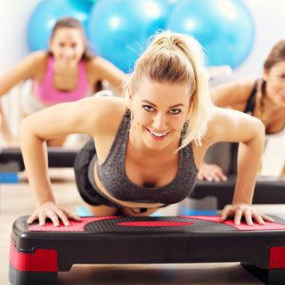 Plataforma de treino aeróbico ajustável BalanceFrom Fitness com elevadores