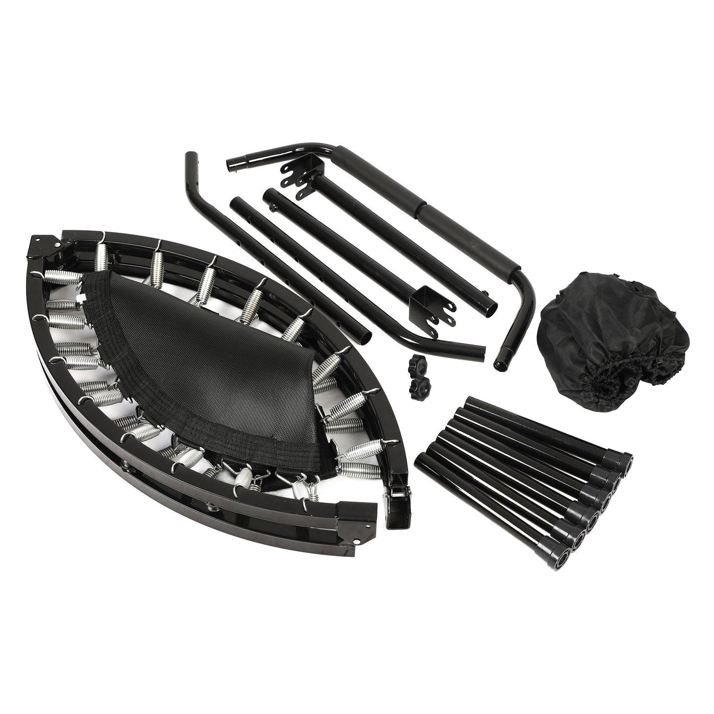 HolaHatha Mini Trampolim Fitness Rebounder de 40" com Alça Ajustável, Preto