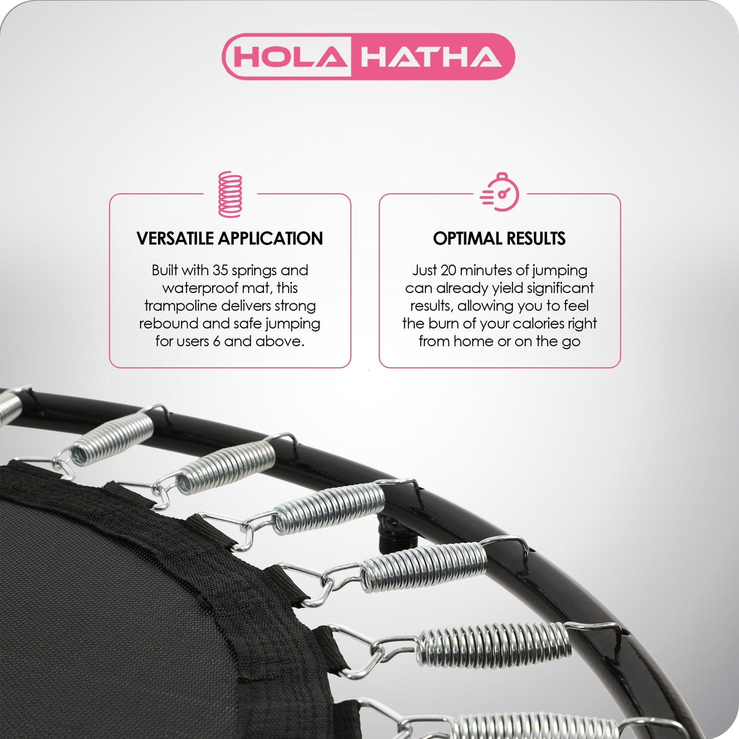 Mini trampolim dobrável HolaHatha, reboteador fitness portátil redondo de 36", preto