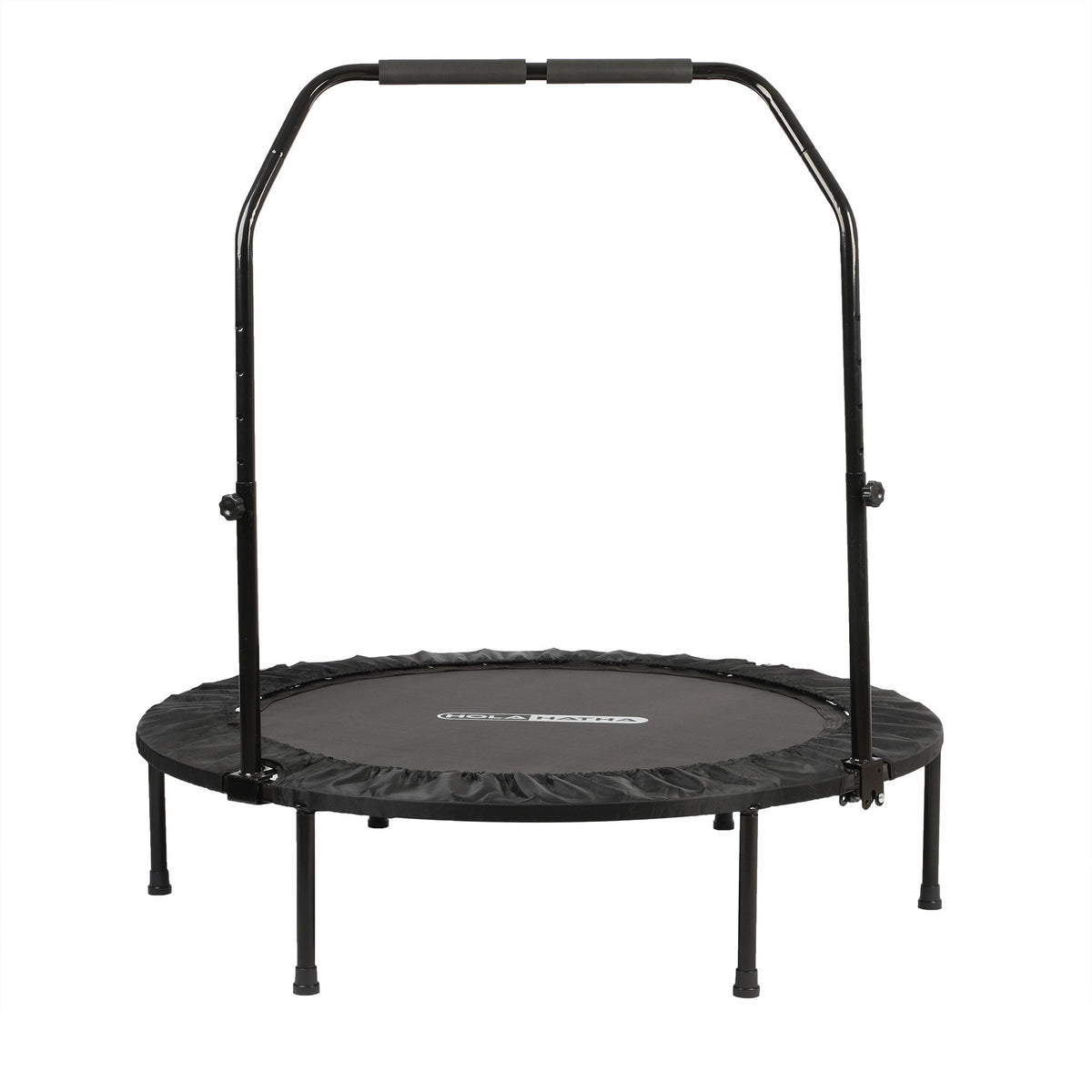 HolaHatha Mini Trampolim Fitness Dobrável de 48 Polegadas com Alça Ajustável, Preto