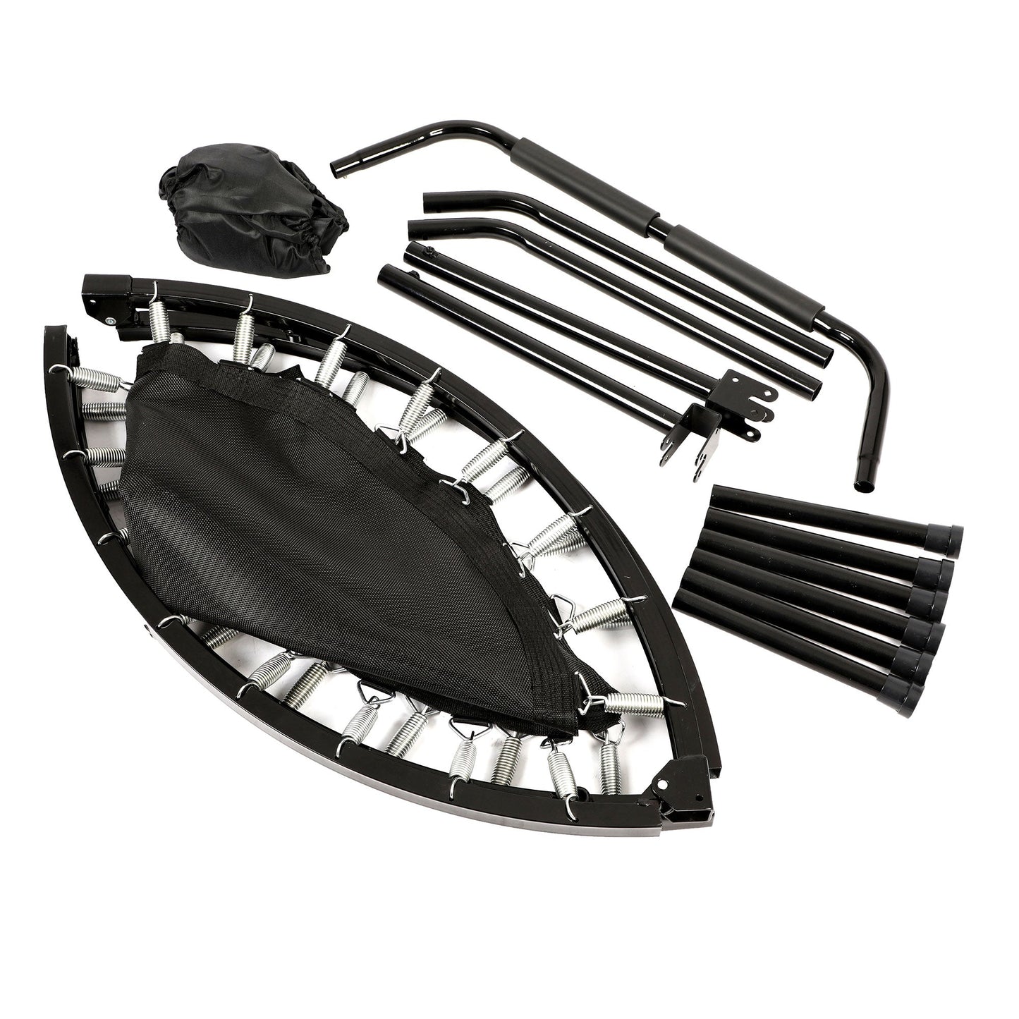 HolaHatha Mini Trampolim Fitness Dobrável de 48 Polegadas com Alça Ajustável, Preto