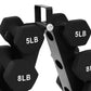 Conjunto de halteres BalanceFrom Fitness revestidos de neoprene de 50 libras com suporte, preto