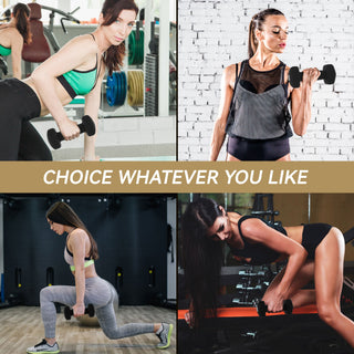 Conjunto de halteres BalanceFrom Fitness de 20 libras revestidos de neoprene com suporte, preto