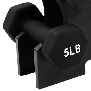 Conjunto de halteres BalanceFrom Fitness de 20 libras revestidos de neoprene com suporte, preto