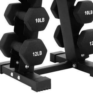 Conjunto de halteres BalanceFrom Fitness revestidos em neoprene de 76 libras com suporte, preto