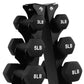 Conjunto de halteres BalanceFrom Fitness revestidos em neoprene de 76 libras com suporte, preto