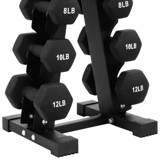 Conjunto de halteres BalanceFrom Fitness revestidos em neoprene de 76 libras com suporte, preto