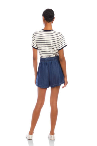 Quinze Vinte - Shorts Carreen com Bolso Patch
