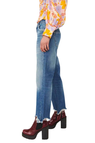 Free People - Calça Jeans Maggie de Cintura Média e Perna Reta