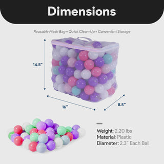 Bolas de brinquedo BalanceFrom Fitness de 2,3" à prova de esmagamento com bolsa de armazenamento, 200 unidades