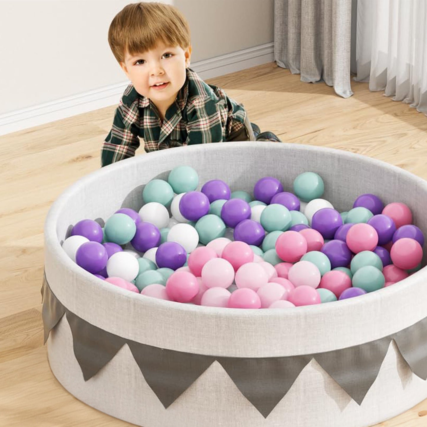 Bolas de brinquedo BalanceFrom Fitness de 2,3" à prova de esmagamento com bolsa de armazenamento, 400 unidades