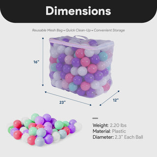 Bolas de brinquedo BalanceFrom Fitness de 2,3" à prova de esmagamento com bolsa de armazenamento, 400 unidades