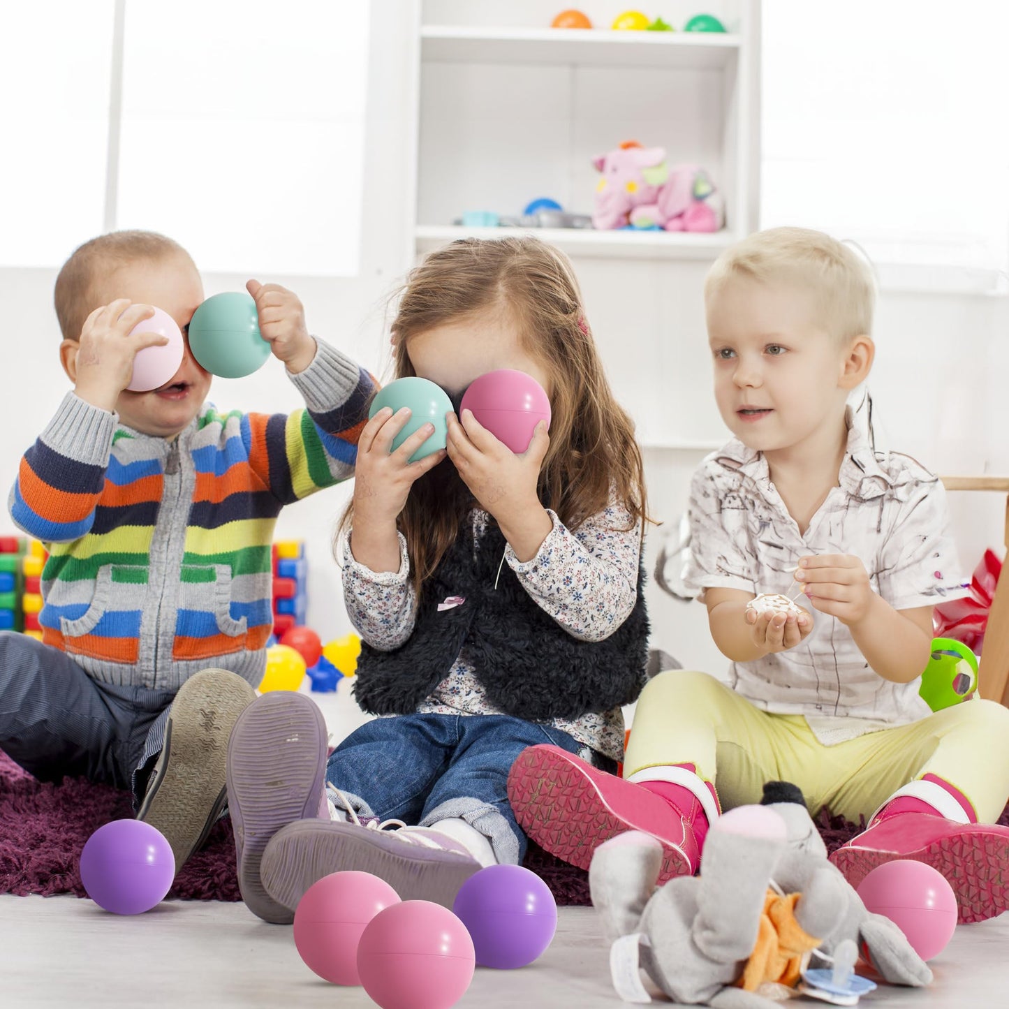 Bolas de brinquedo BalanceFrom Fitness de 2,3" à prova de esmagamento com bolsa de armazenamento, 400 unidades
