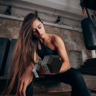 Conjunto de halteres sextavados com revestimento de borracha BalanceFrom Signature Alloy Steel Fitness, preto