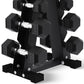 Conjunto de halteres sextavados com revestimento de borracha BalanceFrom Signature Alloy Steel Fitness, preto