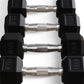 Conjunto de halteres sextavados com revestimento de borracha BalanceFrom Signature Alloy Steel Fitness, preto