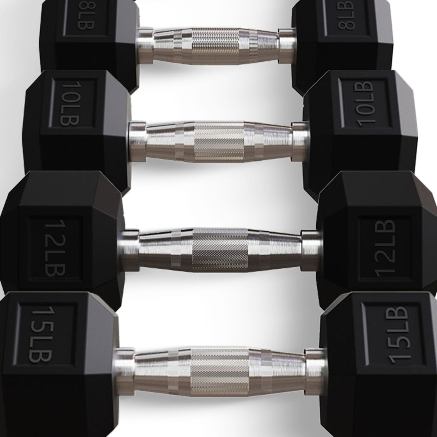 Conjunto de halteres sextavados com revestimento de borracha BalanceFrom Signature Alloy Steel Fitness, preto