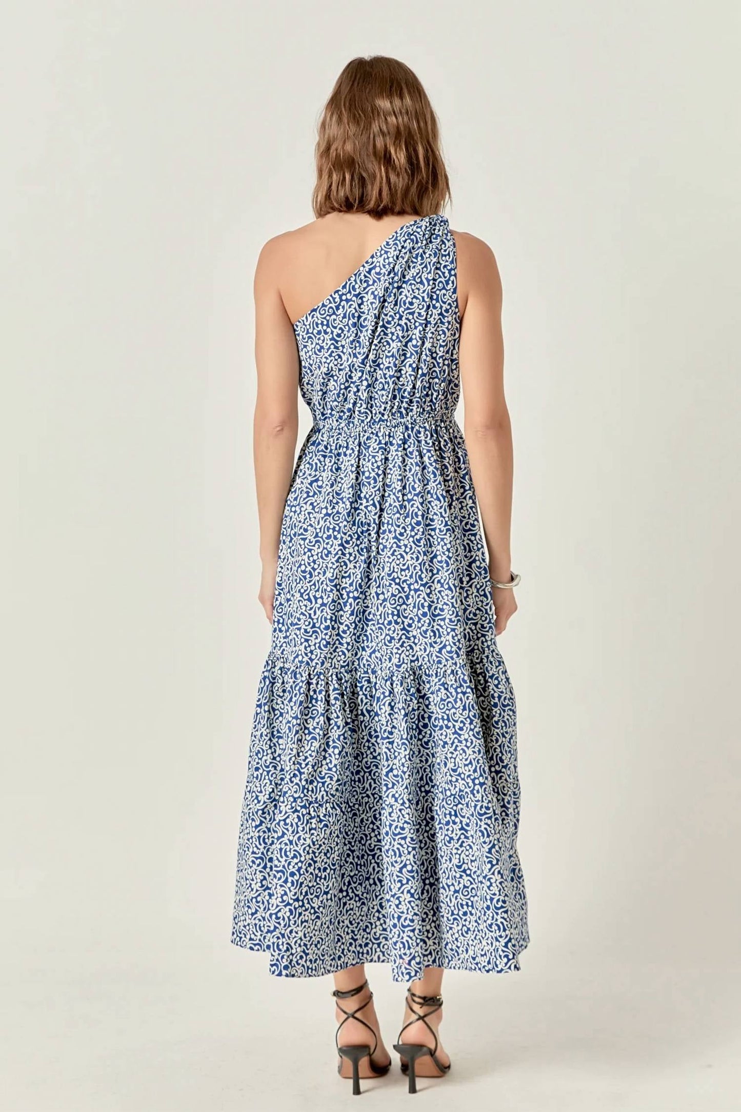 2.7 August Apparel - Print One Shoulder Maxi Dress