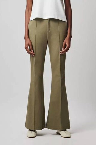 Atm - Calça Flare de Sarja de Algodão Lavada