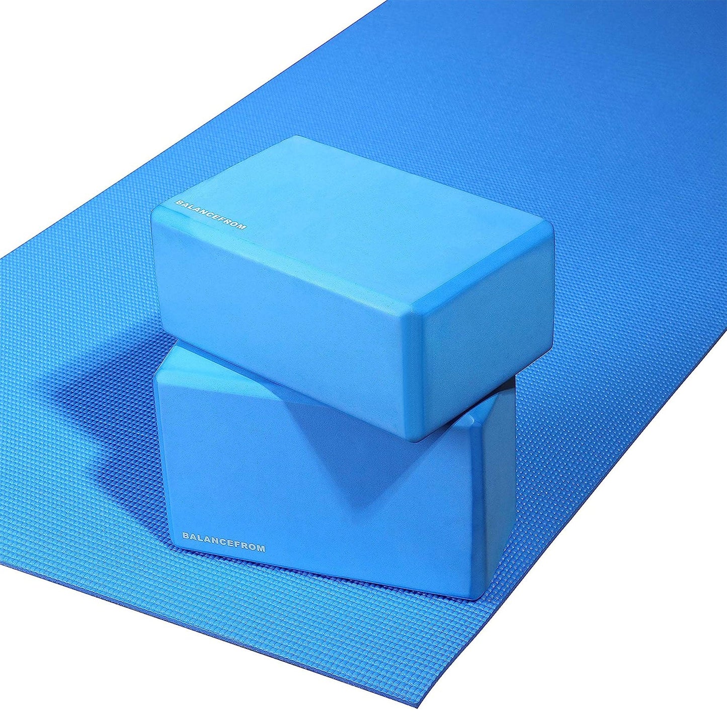 Tapete de exercícios multiuso Signature Fitness de alta densidade e anti-rasgos com alça, azul