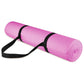Tapete de exercícios multiuso Signature Fitness de alta densidade e anti-rasgos com alça, rosa