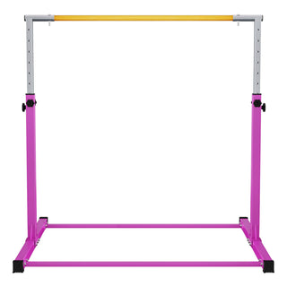 Barra de ginástica dobrável ajustável de aço Signature Fitness, para maiores de 3 anos, rosa