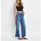 Vervet By Flying Monkey - Enviably High Rise Double Cuffed Baggy Wide Jeans
