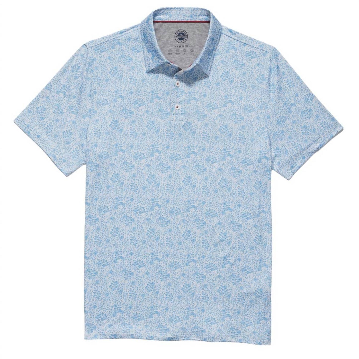 Flags & Anthem - Willoughby Short Sleeve Leaf Print Performance Polo Shirt