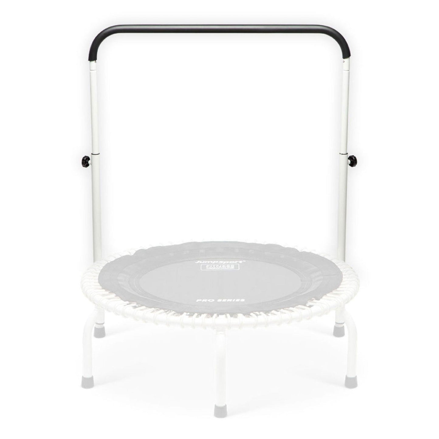 Barra de exercícios JumpSport de 39 polegadas para trampolins de fitness com pernas arqueadas, branca