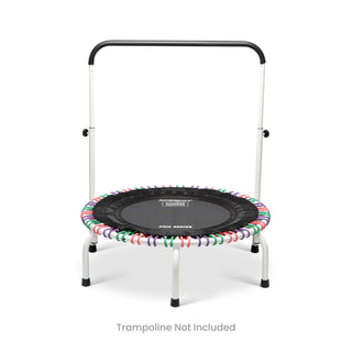 Barra de exercícios JumpSport de 39 polegadas para trampolins de fitness com pernas arqueadas, branca