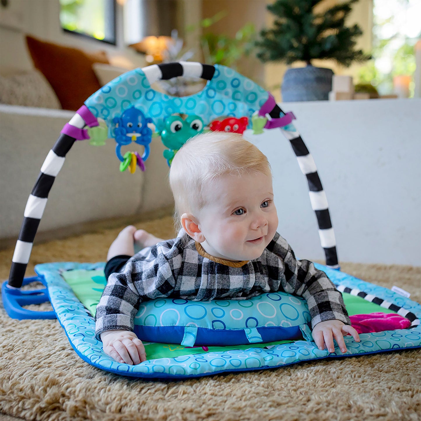 Baby Einstein Neptune's Discovery Reef Baby Tummy Time Atividade Ginásio Brinquedo Bar