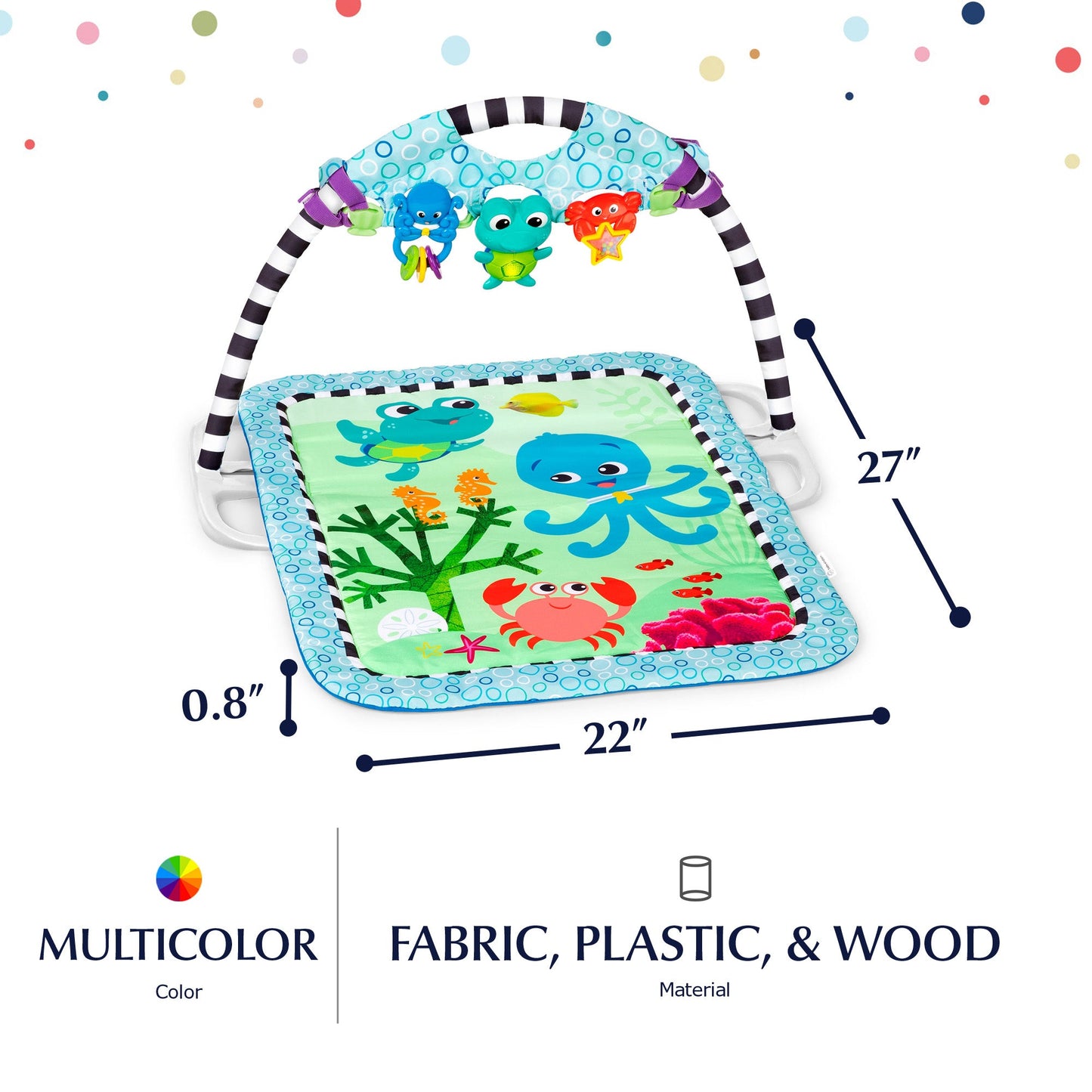 Baby Einstein Neptune's Discovery Reef Baby Tummy Time Atividade Ginásio Brinquedo Bar