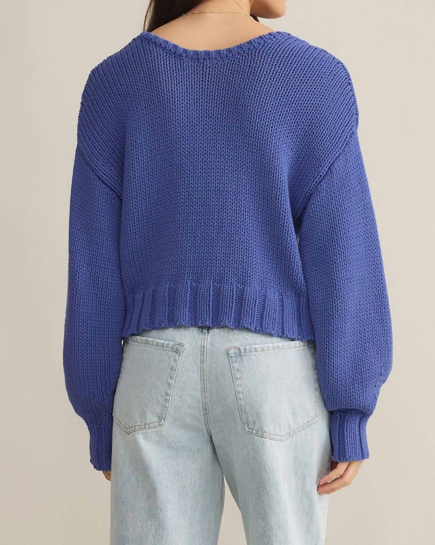 Z Supply - Vida Long Sleeve V-neck Sweater Riviera