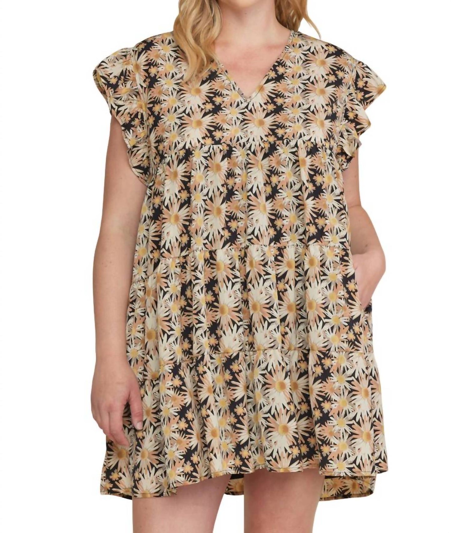 Entro - Floral Ruffle Tiered Dress