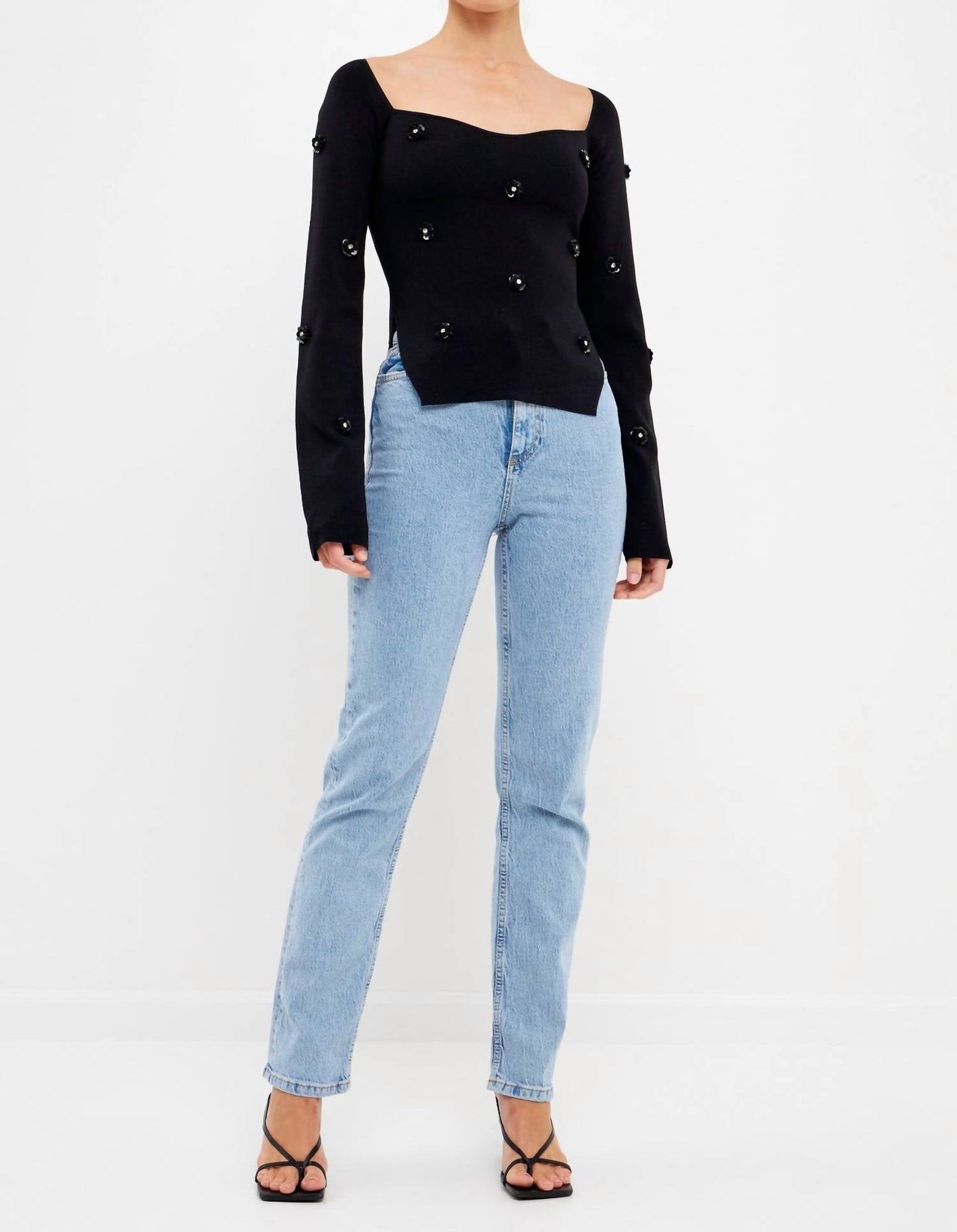 Endless Rose - Embellished Floral Sequin Sweater