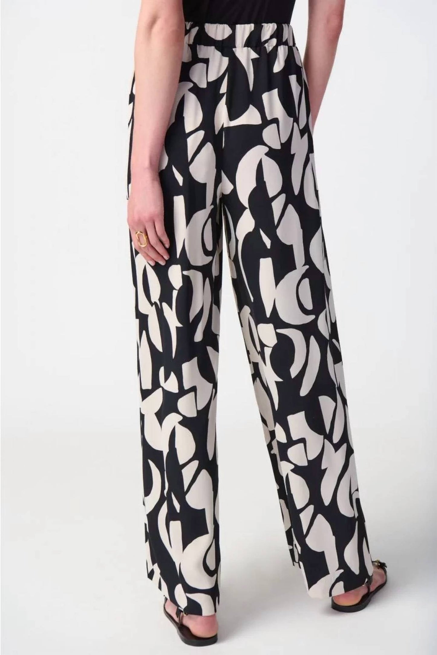 Joseph Ribkoff - Abstract Print Wide-Leg Pants