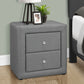 Nightstand With Storage Drawer, Upholstered, Transitional